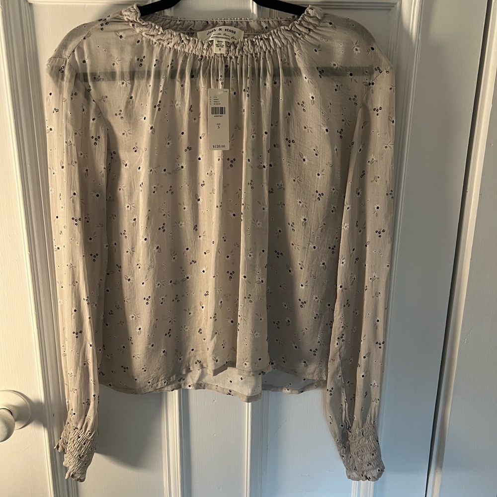 Cloth and Stone made with love for Anthropologie brand sheer top, SZ S, NWT